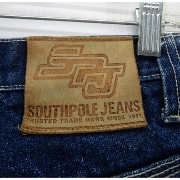 VINTAGE Southpole Jeans 31 Hip Hop Gear Loose Baggy Denim Y2K 31X32 * - Picture 9 of 12